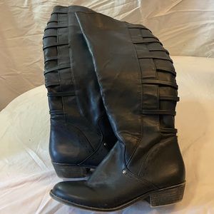 Great black boots with a strappy calf detail